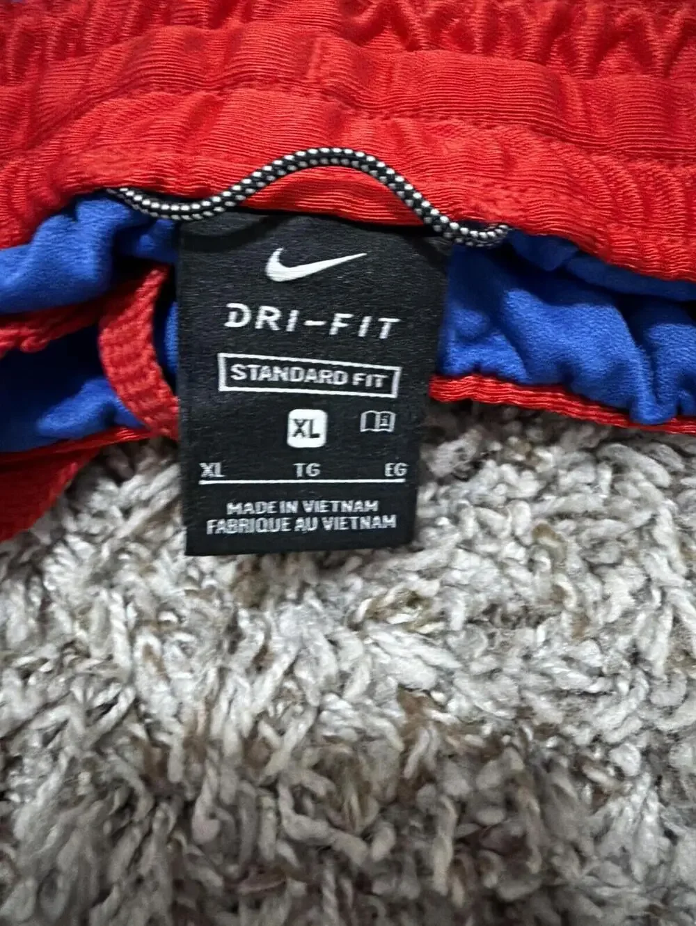 Nike Boys Blue Big Logo Dri-FIT Athletic Shorts XL